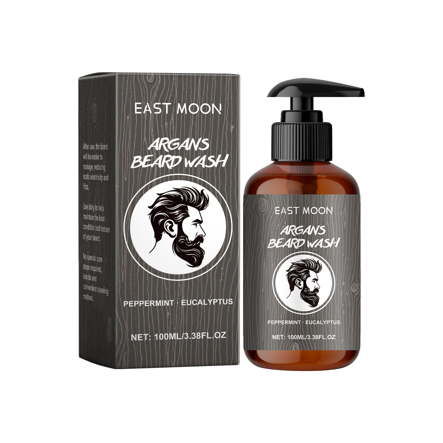 East Moon Facial Hair Shampoo Men's Facial Hair Cleansing Moisturizing Soft Facial Hair Gentle Clean Shave
