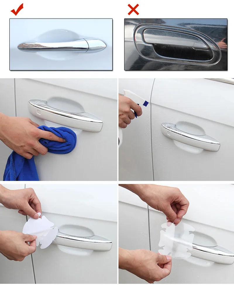 4Pcs/LOT Car Handle Protection Film Car Exterior Transparent Sticker Automotive Auto Accessories Car Styling Car sticker