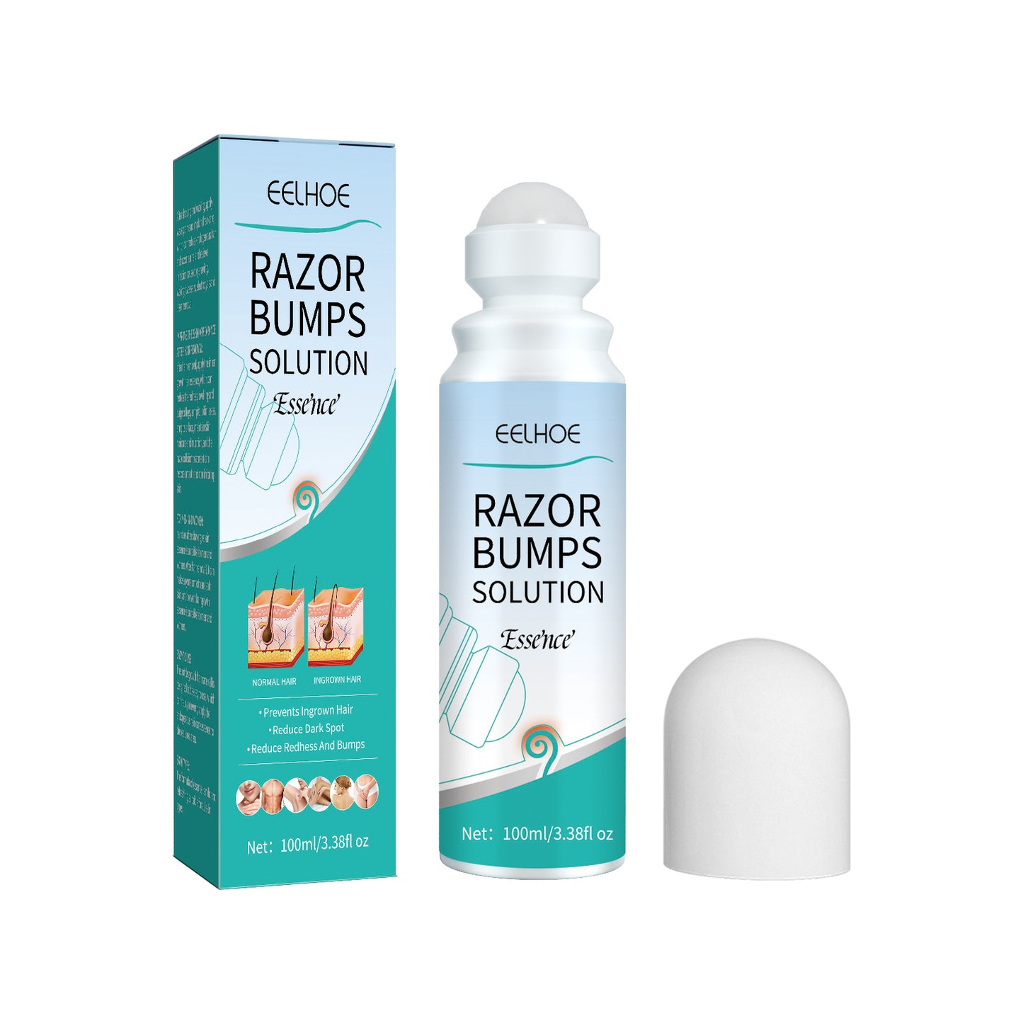 EELHOE Shaving Lump Repair Roll Essence, Prevent Hair From Growing Inward Essence And Repair Skin Bumps