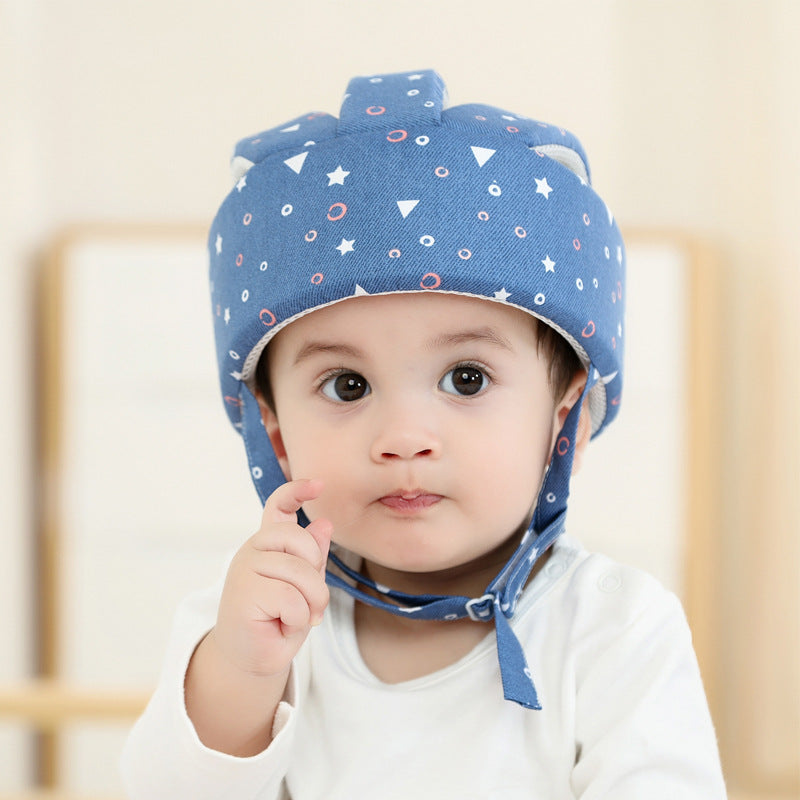 Baby Learning to Walk Anti-Collision Hat Infant Toddler Safety Helmet Cotton Protective Cap Fully Cotton Breathable Lightweight