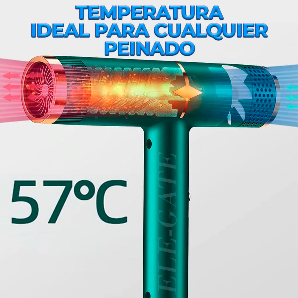 Professional Ionic Hair Dryer Compact Travel Brush with 2400w Power Frizz-Free Feature Professional Ionic Hair Dryer Brush