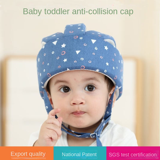 Baby Learning to Walk Anti-Collision Hat Infant Toddler Safety Helmet Cotton Protective Cap Fully Cotton Breathable Lightweight