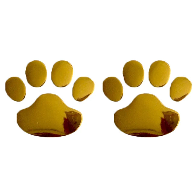 Dewtreetali Car Sticker Cool Design Paw 3D Animal Dog Cat Bear Foot Prints Footprint 3M Decal Car Stickers Silver Gold Red Bla