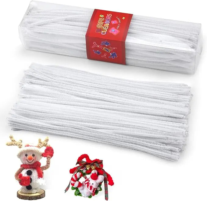 200pcs Pipe Cleaners Craft Set with 10 pairs Adhesive Eyes Chenille Stems DIY Christmas Mother's Day Decoration Art Supplies