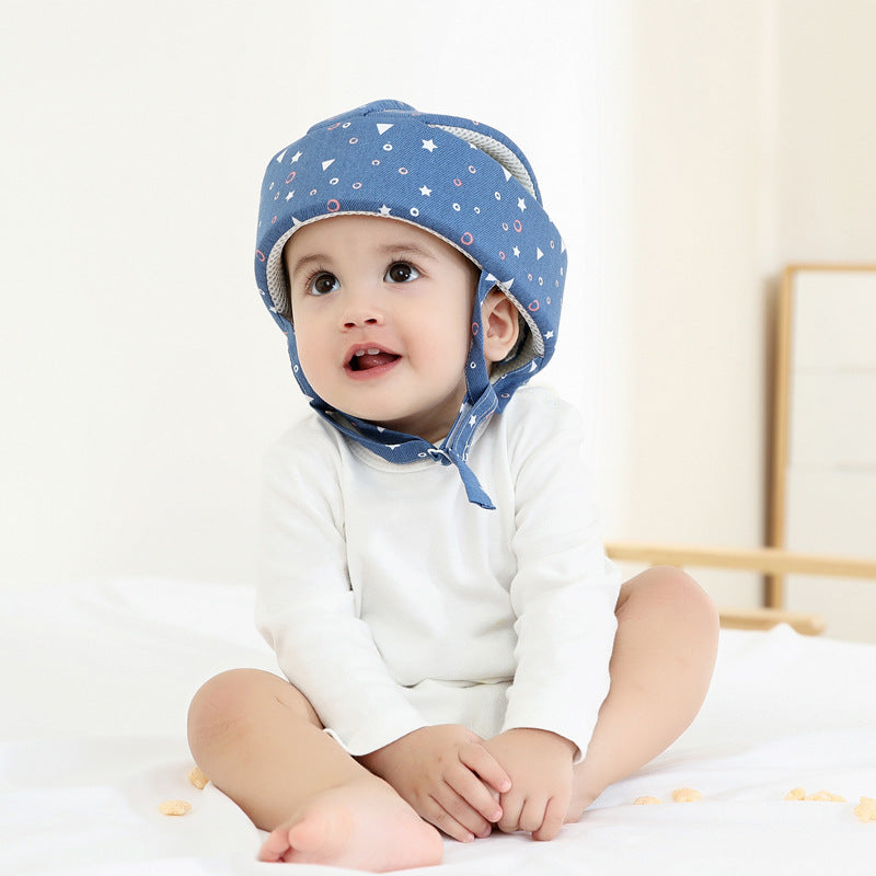 Baby Learning to Walk Anti-Collision Hat Infant Toddler Safety Helmet Cotton Protective Cap Fully Cotton Breathable Lightweight