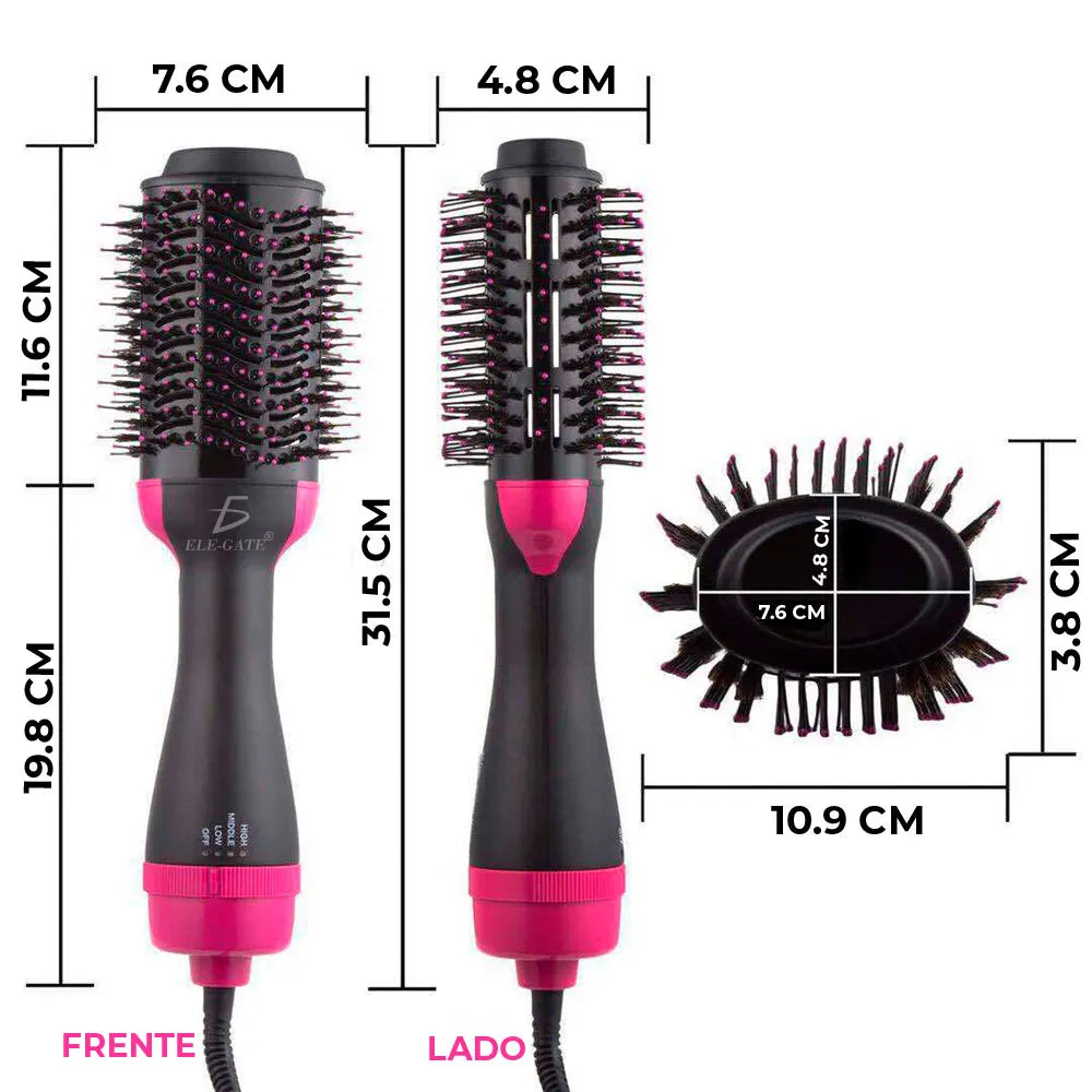 Electric Hair Dryer Brush with Portable Nylon and Ceramic Handle Battery-Powered for Home and Hotel Use