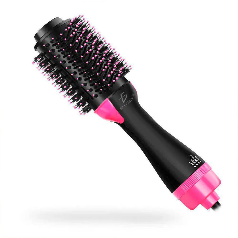 Electric Hair Dryer Brush with Portable Nylon and Ceramic Handle Battery-Powered for Home and Hotel Use