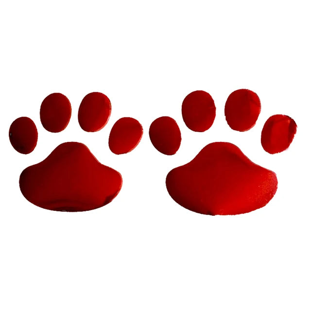 Dewtreetali Car Sticker Cool Design Paw 3D Animal Dog Cat Bear Foot Prints Footprint 3M Decal Car Stickers Silver Gold Red Bla
