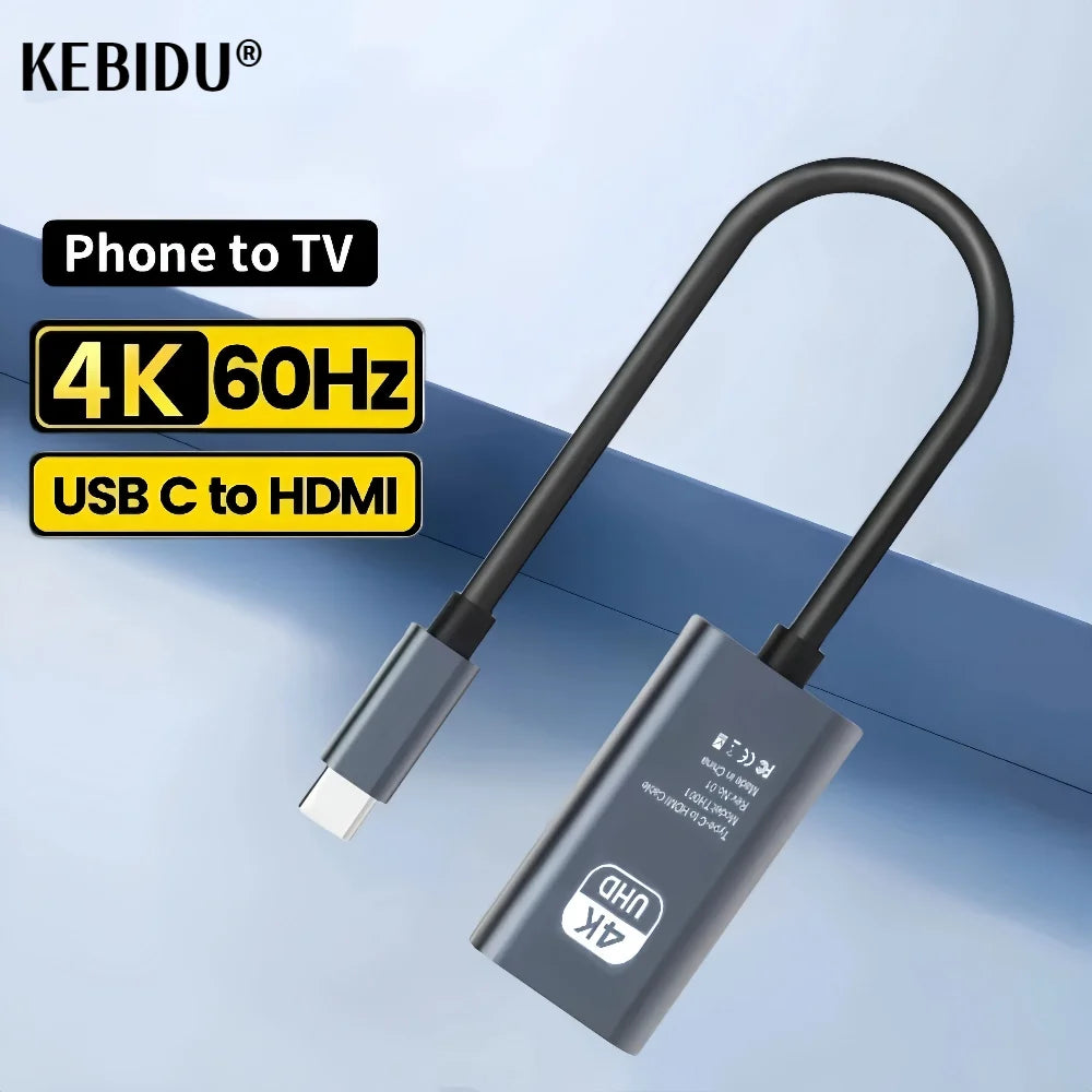 USB Type C To HDMI Compatible 2.1 Cable 4K 60HZ For Mobile Phone TV Laptop USB-C USBC Adapter Video Wire Plug HD Converter