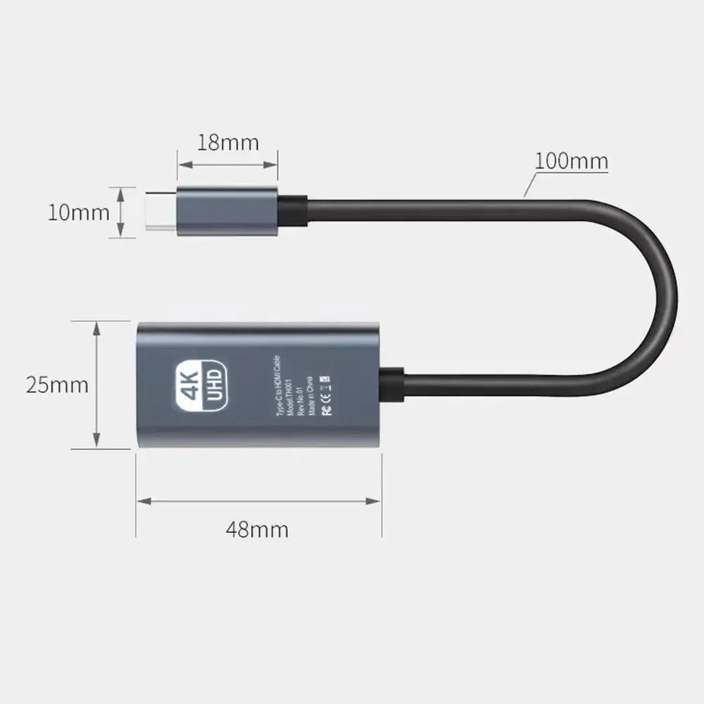 USB Type C To HDMI Compatible 2.1 Cable 4K 60HZ For Mobile Phone TV Laptop USB-C USBC Adapter Video Wire Plug HD Converter