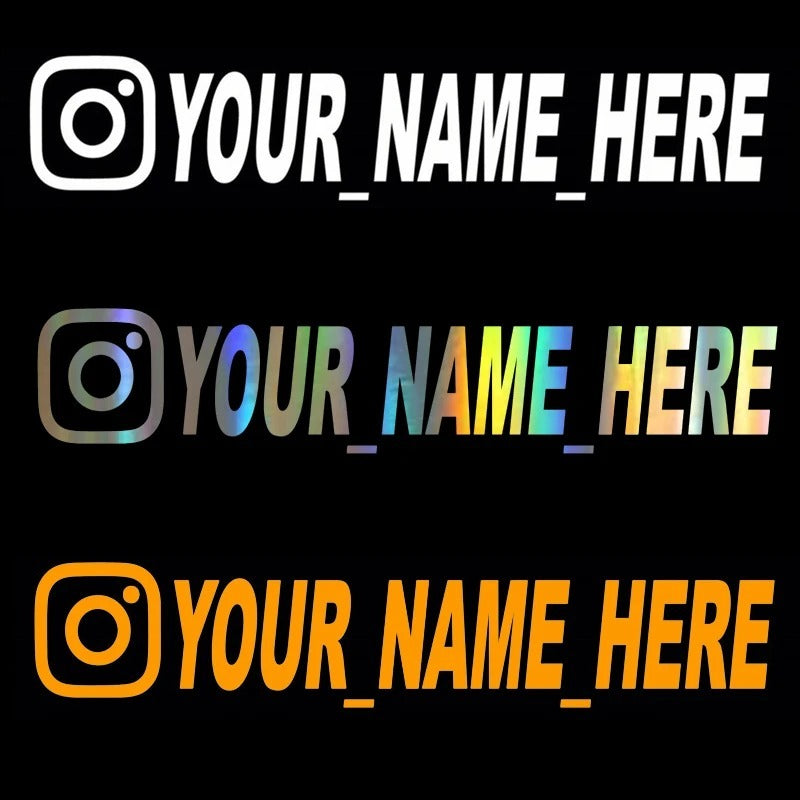 Car Stickers Instagram YOUR NAME HERE